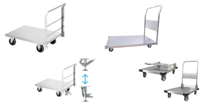 トラスコ中山 TRUSCO ステンレス台車 オールSUS304 皿型台車 800X450 NU車輪 SSAR-3NU[1-818-9460] トラスコ中山 個人宅不可TRUSCO ステンレス台車 オールSUS304 皿型